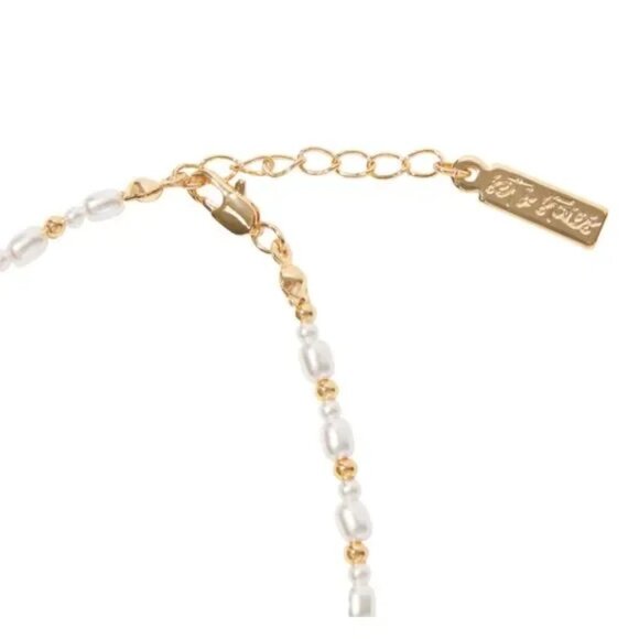 NWT Set & Stones Shelly Pearl and 14k Gold Anklet - Picture 2 of 6